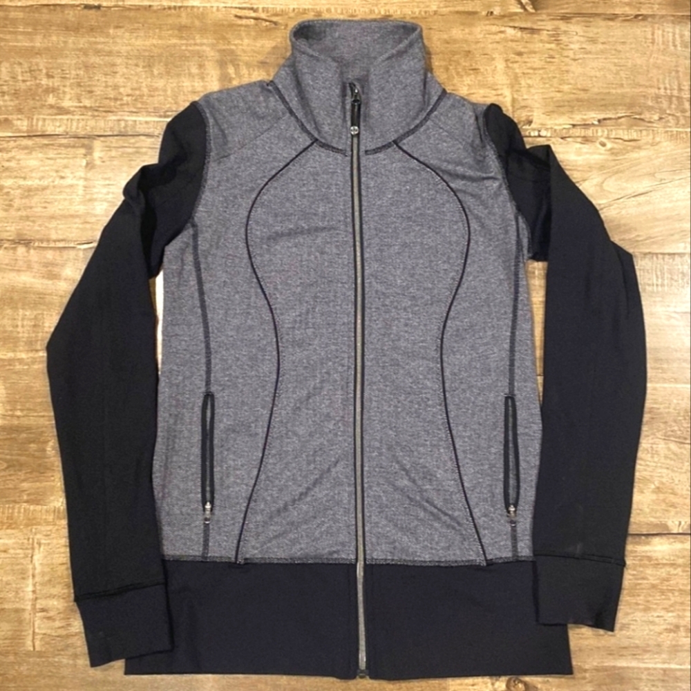 Lululemon Scuba Funnel Neck Herringbone & Black Sweater/ Jacket